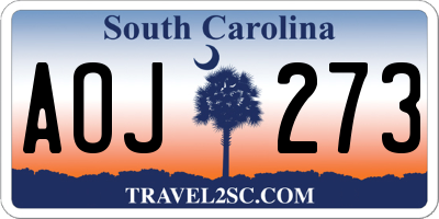 SC license plate AOJ273