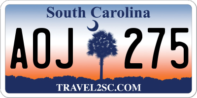 SC license plate AOJ275