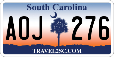 SC license plate AOJ276
