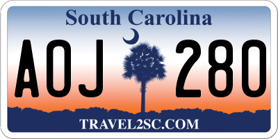 SC license plate AOJ280