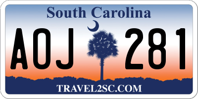 SC license plate AOJ281