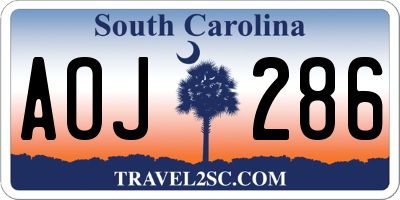 SC license plate AOJ286