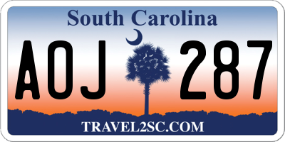 SC license plate AOJ287