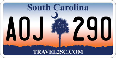 SC license plate AOJ290