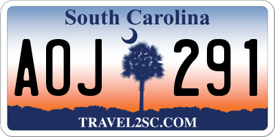 SC license plate AOJ291