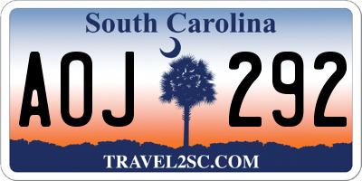 SC license plate AOJ292