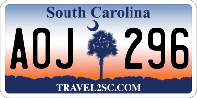 SC license plate AOJ296