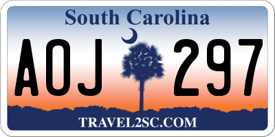 SC license plate AOJ297