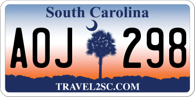SC license plate AOJ298