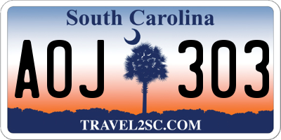 SC license plate AOJ303
