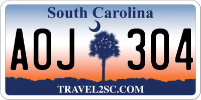 SC license plate AOJ304