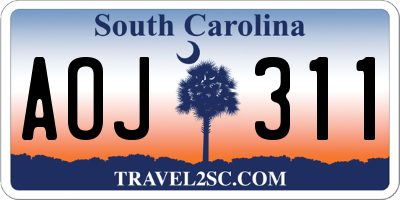 SC license plate AOJ311