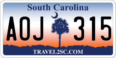 SC license plate AOJ315