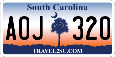SC license plate AOJ320