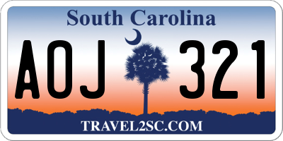 SC license plate AOJ321