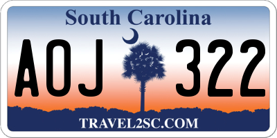 SC license plate AOJ322