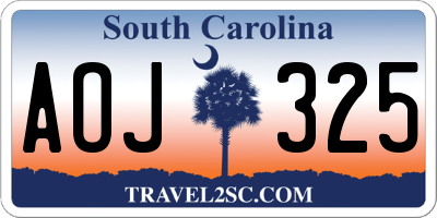 SC license plate AOJ325