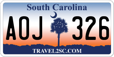 SC license plate AOJ326