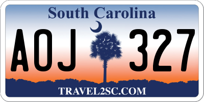 SC license plate AOJ327