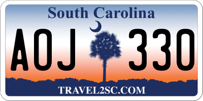 SC license plate AOJ330