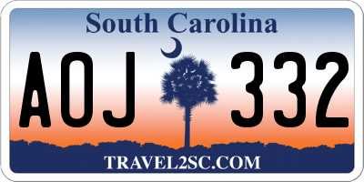 SC license plate AOJ332