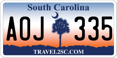 SC license plate AOJ335