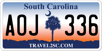 SC license plate AOJ336