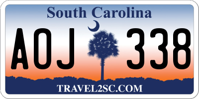 SC license plate AOJ338