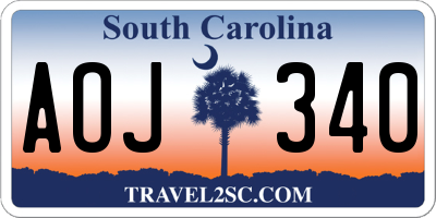 SC license plate AOJ340