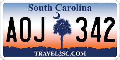 SC license plate AOJ342