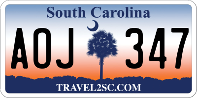 SC license plate AOJ347