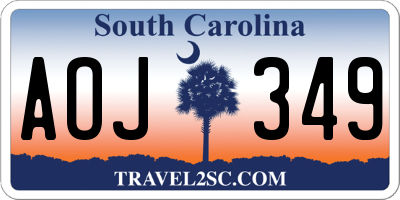 SC license plate AOJ349
