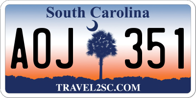 SC license plate AOJ351