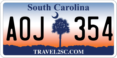 SC license plate AOJ354