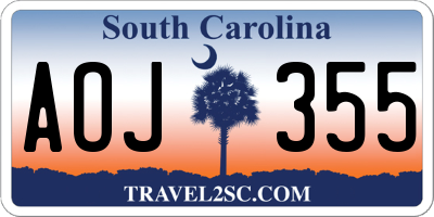 SC license plate AOJ355