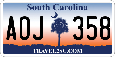 SC license plate AOJ358