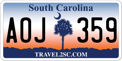 SC license plate AOJ359