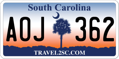 SC license plate AOJ362
