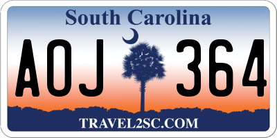 SC license plate AOJ364