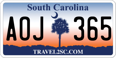 SC license plate AOJ365