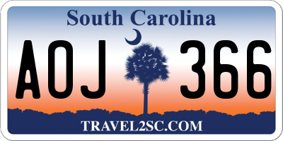 SC license plate AOJ366