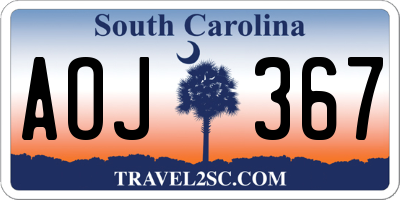 SC license plate AOJ367