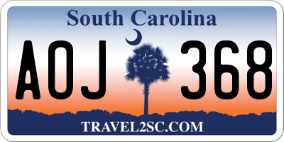 SC license plate AOJ368