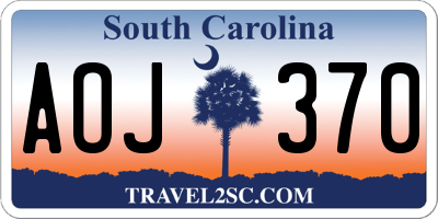 SC license plate AOJ370