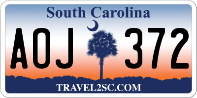 SC license plate AOJ372