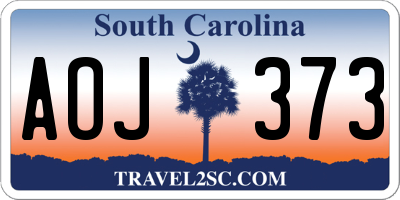SC license plate AOJ373