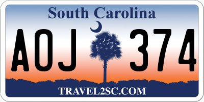SC license plate AOJ374