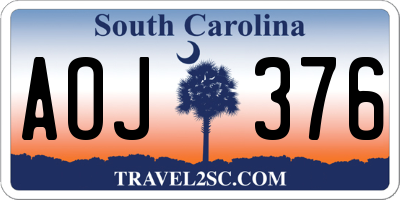 SC license plate AOJ376