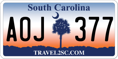 SC license plate AOJ377