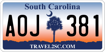 SC license plate AOJ381